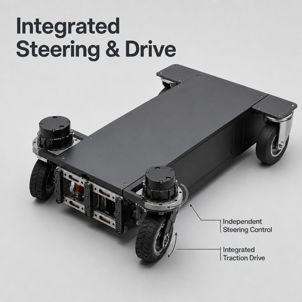 SFSD500 Two-Module Steering-Drive Chassis — supplied product image