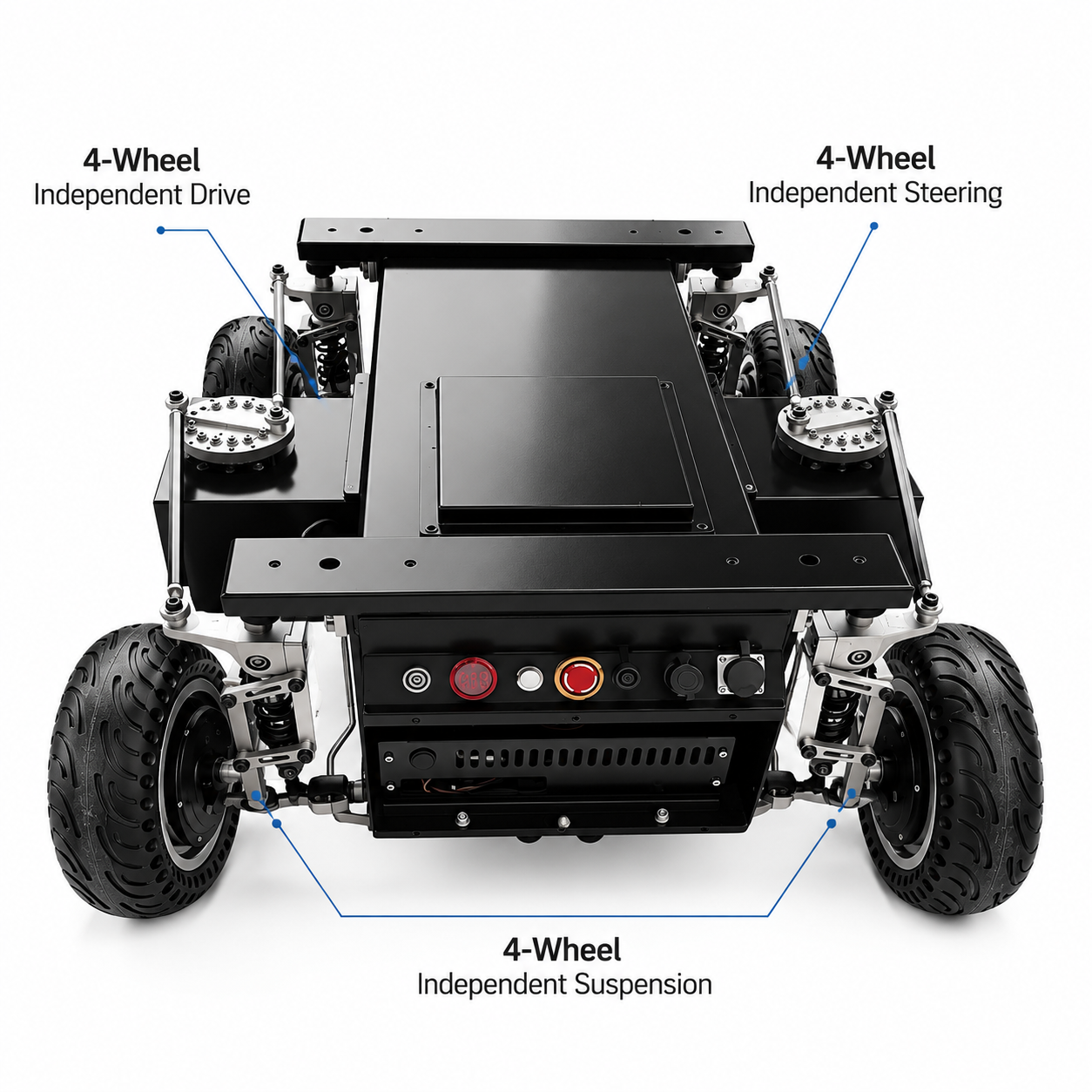 SFLZ600 80 kg Four-Wheel-Steering Robot Chassis — supplied product image