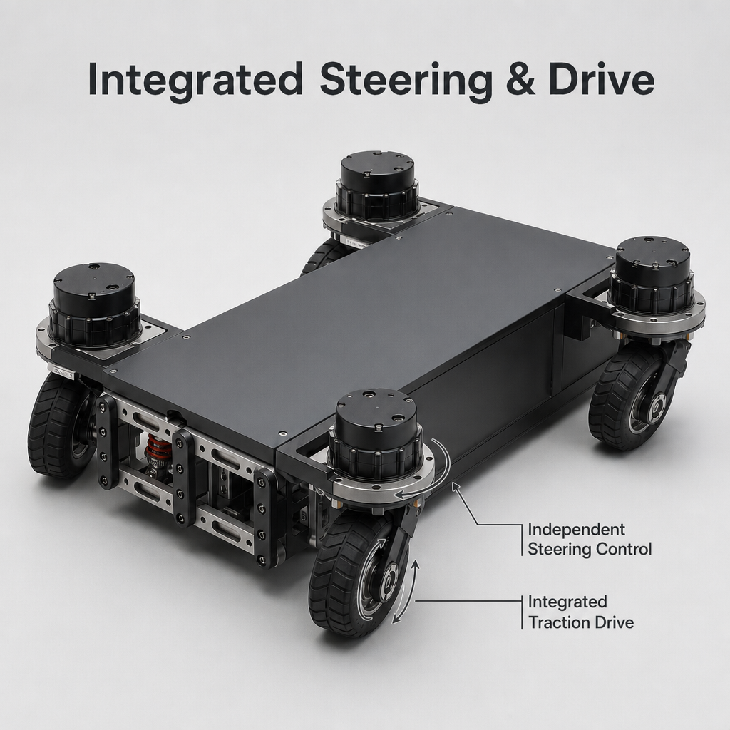 SFSD500P Four-Module Steering-Drive Chassis — supplied product image